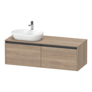 Duravit Waschtischunterschrank Ketho.2 140x55cm, B li, Ei marm., 2 Ausz., wandhängend