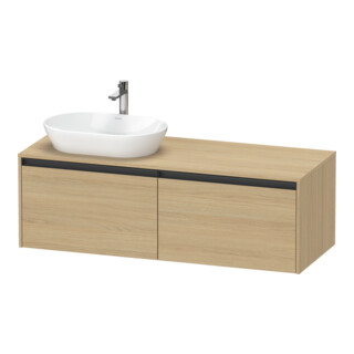 Duravit Waschtischunterschrank Ketho.2 140x55cm, B li, Ei Nat, 2 Ausz., wandhängend