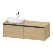 Duravit Waschtischunterschrank Ketho.2 140x55cm, B li, Ei Nat, 2 Ausz., wandhängend