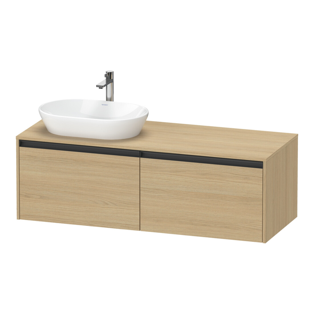 Duravit Waschtischunterschrank Ketho.2 140x55cm, B li, Ei Nat, 2 Ausz., wandhängend
