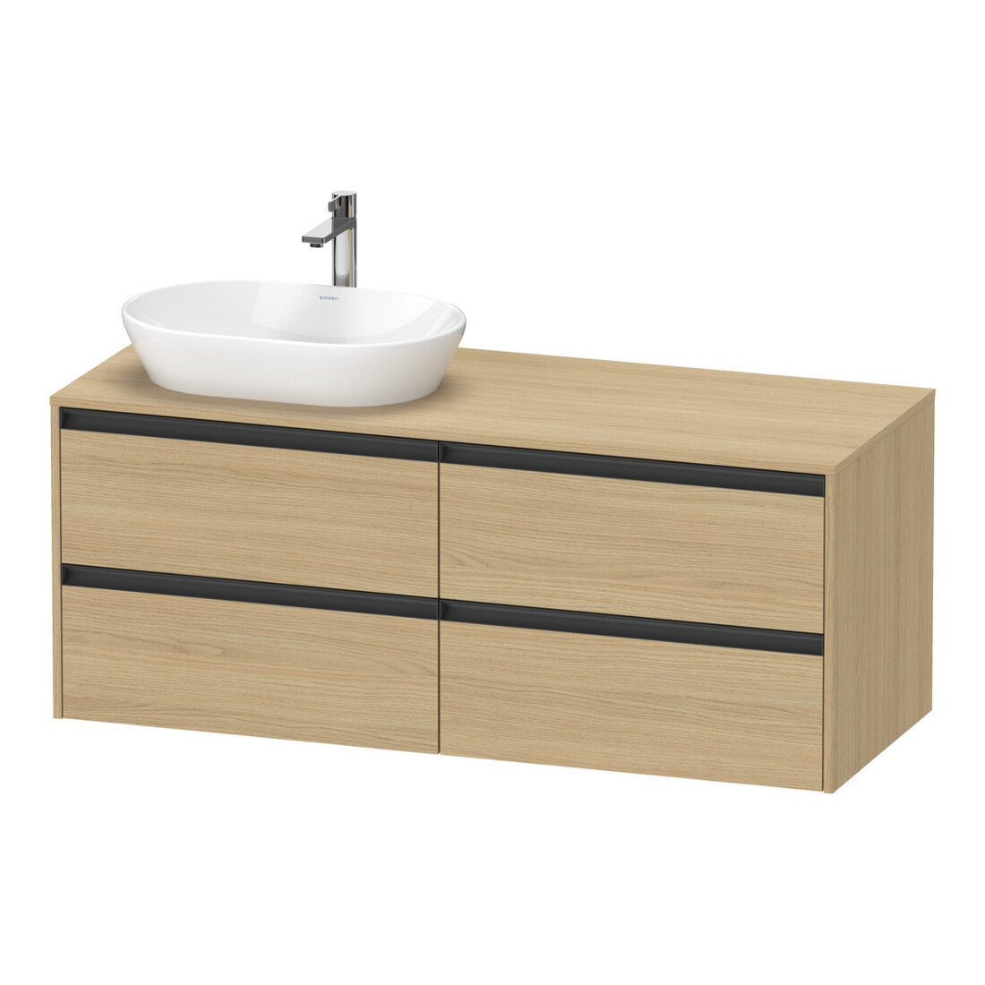 Duravit Waschtischunterschrank Ketho.2 140x55cm, B li, Ei Nat, 4 Schub., wandhängend