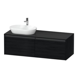 Duravit Waschtischunterschrank Ketho.2 140x55cm, B li, Ei sw, 2 Ausz., wandhängend