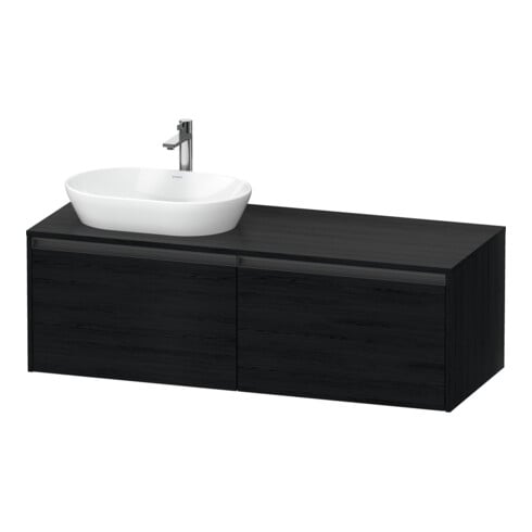 Duravit Waschtischunterschrank Ketho.2 140x55cm, B li, Ei sw, 2 Ausz., wandhängend