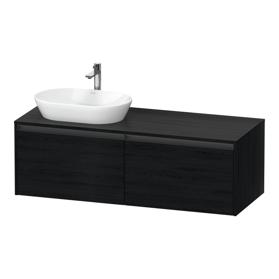 Duravit Waschtischunterschrank Ketho.2 140x55cm, B li, Ei sw, 2 Ausz., wandhängend