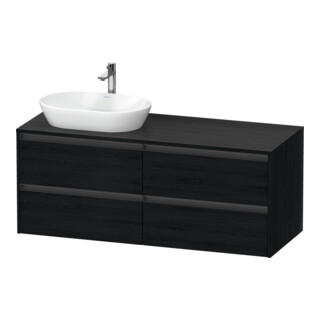 Duravit Waschtischunterschrank Ketho.2 140x55cm, B li, Ei sw, 4 Schub., wandhängend