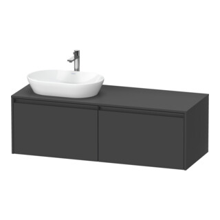 Duravit Waschtischunterschrank Ketho.2 140x55cm, B li, graph ma, 2 Ausz., wandhängend