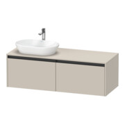 Duravit Waschtischunterschrank Ketho.2 140x55cm, B li, Tau ma, 2 Ausz., wandhängend