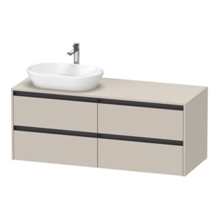 Duravit Waschtischunterschrank Ketho.2 140x55cm, B li, Tau ma, 4 Schub., wandhängend