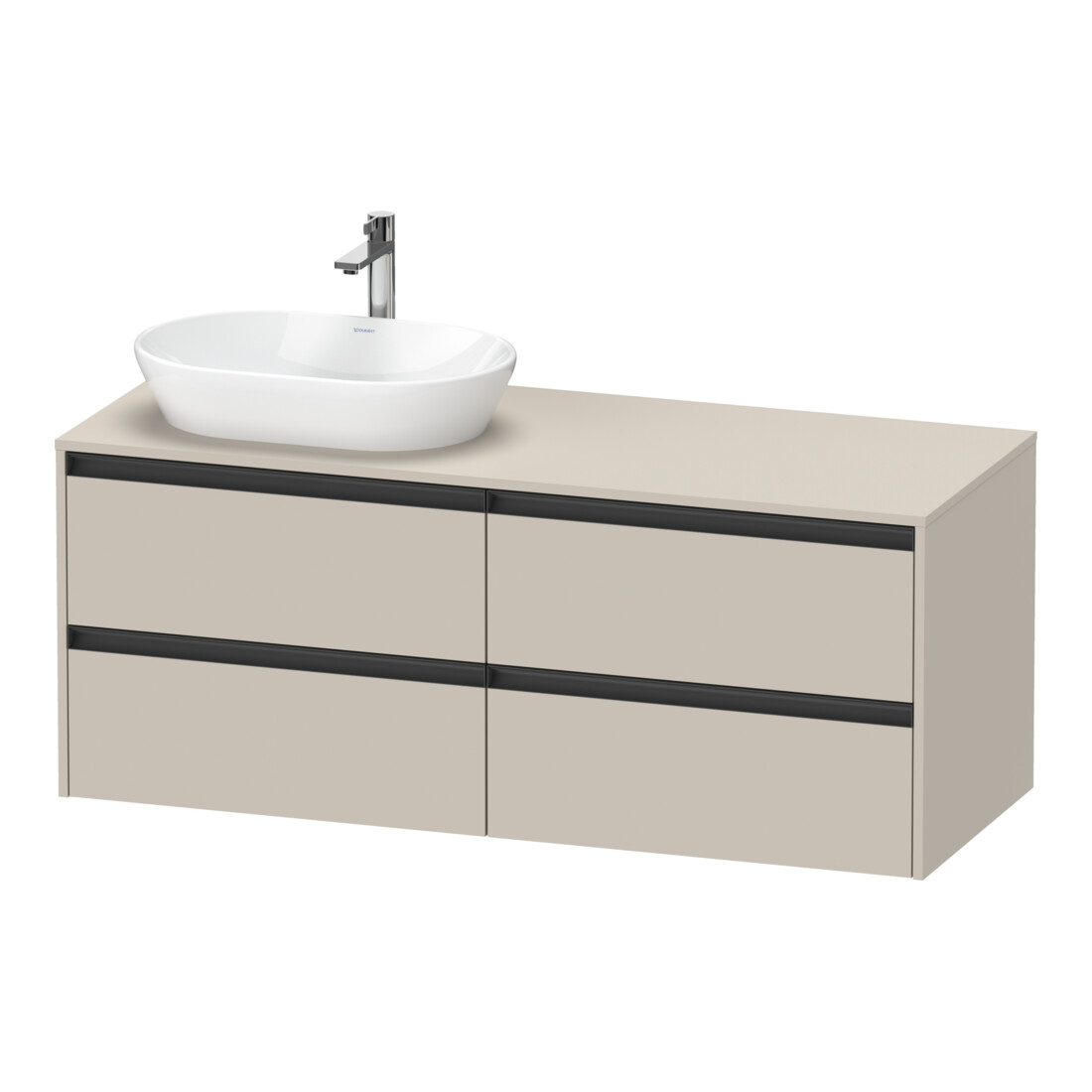 Duravit Waschtischunterschrank Ketho.2 140x55cm, B li, Tau ma, 4 Schub., wandhängend