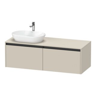 Duravit Waschtischunterschrank Ketho.2 140x55cm, B li, Tau matt, 2 Ausz., wandhängend