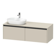 Duravit Waschtischunterschrank Ketho.2 140x55cm, B li, Tau matt, 2 Ausz., wandhängend