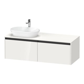 Duravit Waschtischunterschrank Ketho.2 140x55cm, B li, we. hgl, 2 Ausz., wandhängend