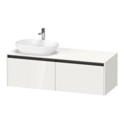 Duravit Waschtischunterschrank Ketho.2 140x55cm, B li, we. hgl, 2 Ausz., wandhängend
