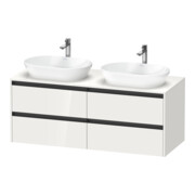 Duravit Waschtischunterschrank Ketho.2 140x55cm, B li, we. hgl, 4 Schub., wandhängend