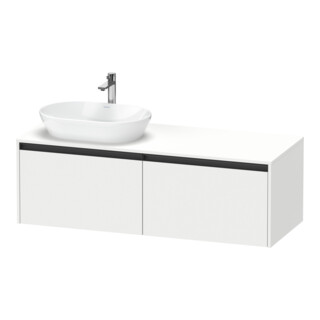 Duravit Waschtischunterschrank Ketho.2 140x55cm, B li, we. ma, 2 Ausz., wandhängend