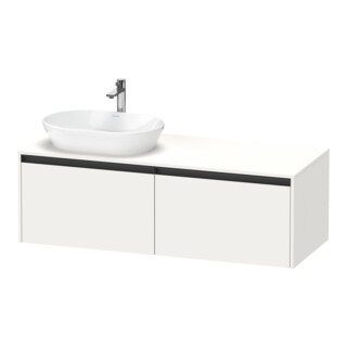 Duravit Waschtischunterschrank Ketho.2 140x55cm, B li, we. matt, 2 Ausz., wandhängend
