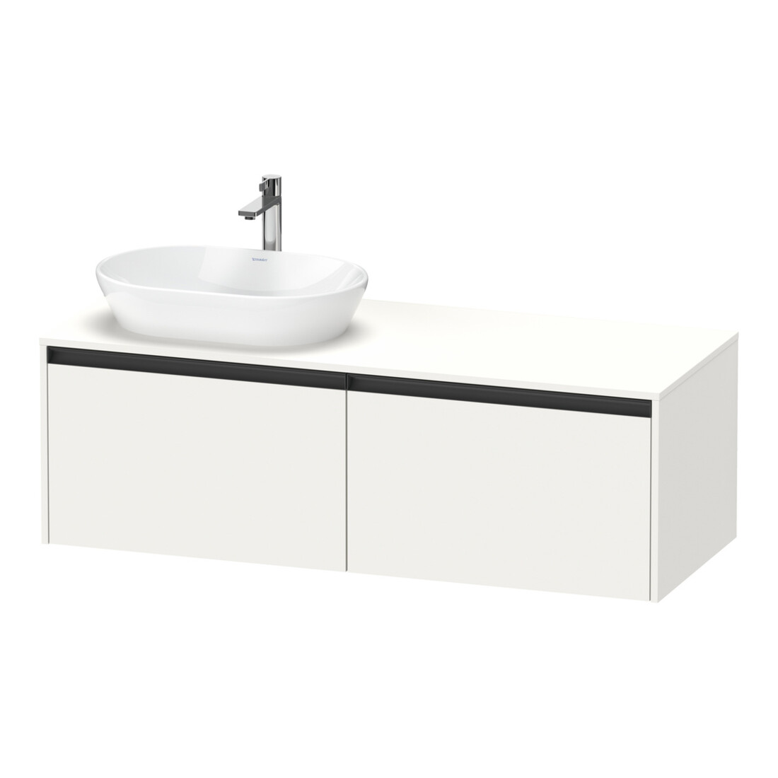 Duravit Waschtischunterschrank Ketho.2 140x55cm, B li, we. matt, 2 Ausz., wandhängend