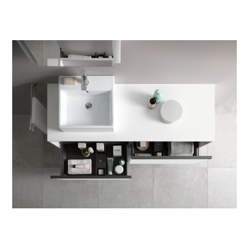 Duravit Waschtischunterschrank Ketho.2 140x55cm, B li, we. matt, 2 Ausz., wandhängend