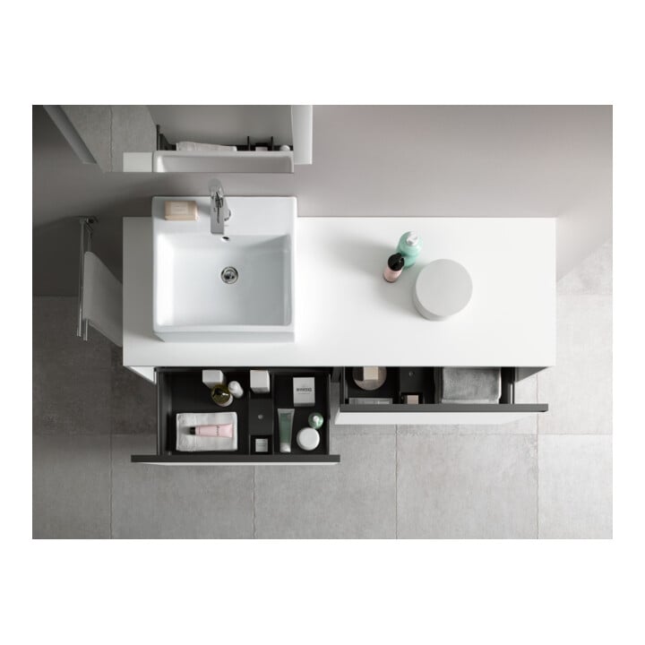 Duravit Waschtischunterschrank Ketho.2 140x55cm, B li, we. matt, 2 Ausz., wandhängend