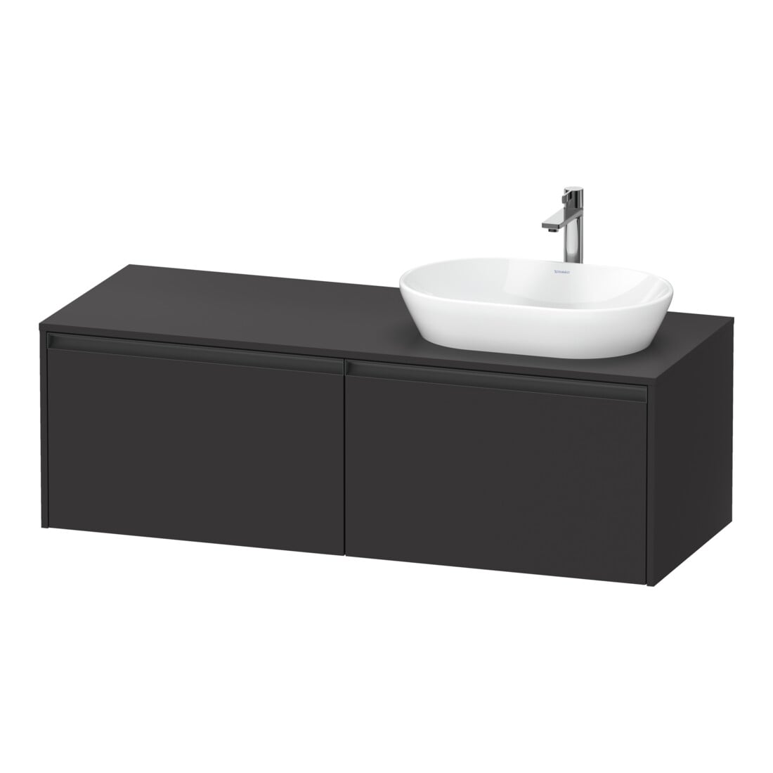 Duravit Waschtischunterschrank Ketho.2 140x55cm, B R, gra matt, 2 Ausz., wandhängend