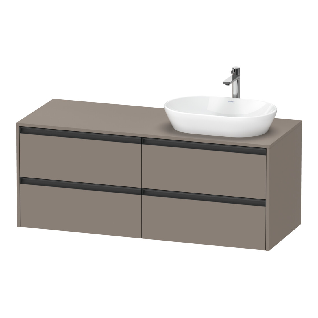 Duravit Waschtischunterschrank Ketho.2 140x55cm, B re, bas. ma, 4 Schub., wandhängend