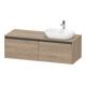 Duravit Waschtischunterschrank Ketho.2 140x55cm, B re, Ei marm., 2 Ausz., wandhängend-1