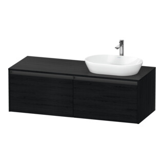 Duravit Waschtischunterschrank Ketho.2 140x55cm, B re, Ei sw, 2 Ausz., wandhängend