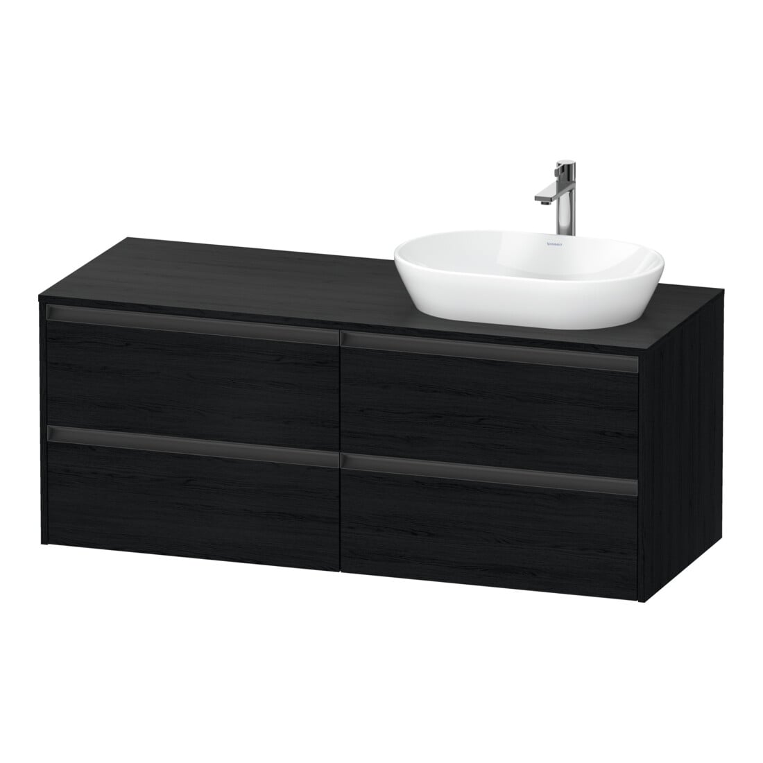 Duravit Waschtischunterschrank Ketho.2 140x55cm, B re, Ei sw, 4 Schub., wandhängend