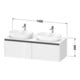 Duravit Waschtischunterschrank Ketho.2 140x55cm, B re, graph ma, 2 Ausz., wandhängend