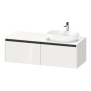 Duravit Waschtischunterschrank Ketho.2 140x55cm, B re, we. hgl, 2 Ausz., wandhängend