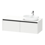 Duravit Waschtischunterschrank Ketho.2 140x55cm, B re, we. ma, 2 Ausz., wandhängend