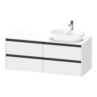 Duravit Waschtischunterschrank Ketho.2 140x55cm, B re, we. ma, 4 Schub., wandhängend