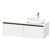 Duravit Waschtischunterschrank Ketho.2 140x55cm, B re, we. matt, 2 Ausz., wandhängend
