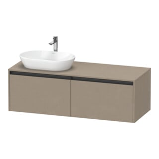 Duravit Waschtischunterschrank Ketho.2 140x55cm, Beck. li, lei, 2 Ausz., wandhängend