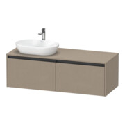 Duravit Waschtischunterschrank Ketho.2 140x55cm, Beck. li, lei, 2 Ausz., wandhängend
