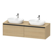 Duravit Waschtischunterschrank Ketho.2 160x55cm, B bs, Ei Nat, 2 Ausz., wandhängend