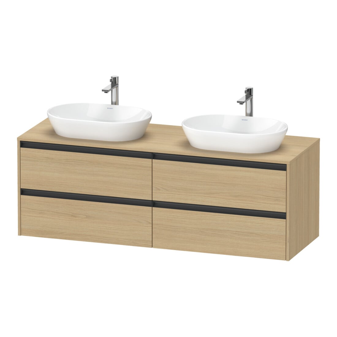 Duravit Waschtischunterschrank Ketho.2 160x55cm, B bs, Ei Nat, 4 Schub., wandhängend