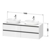 Duravit Waschtischunterschrank Ketho.2 160x55cm, B bs, N dkl., 4 Schub., wandhängend-3