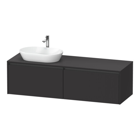 Duravit Waschtischunterschrank Ketho.2 160x55cm, B L, gra matt, 2 Ausz., wandhängend