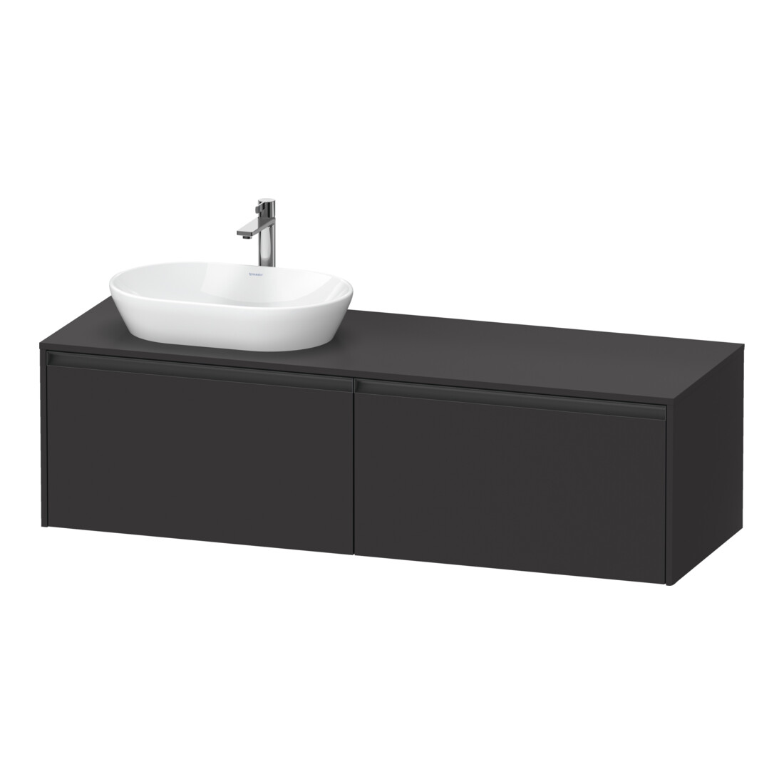Duravit Waschtischunterschrank Ketho.2 160x55cm, B L, gra matt, 2 Ausz., wandhängend