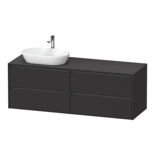 Duravit Waschtischunterschrank Ketho.2 160x55cm, B L, gra matt, 4 Schub., wandhängend