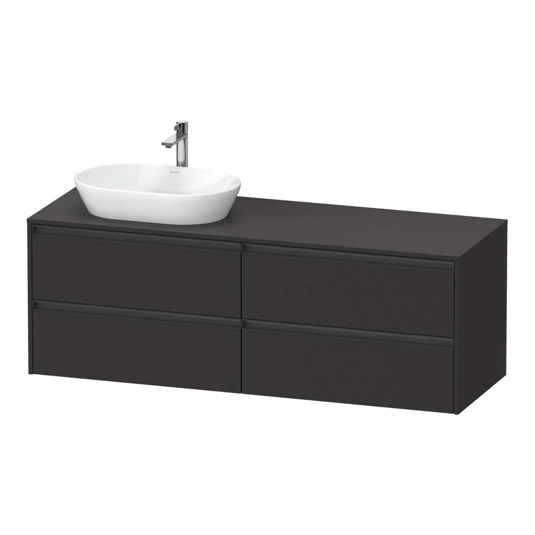 Duravit Waschtischunterschrank Ketho.2 160x55cm, B L, gra matt, 4 Schub., wandhängend