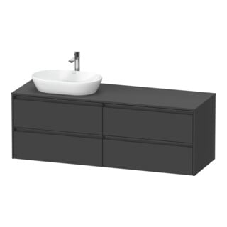Duravit Waschtischunterschrank Ketho.2 160x55cm, B L, graph ma, 4 Schub., wandhängend