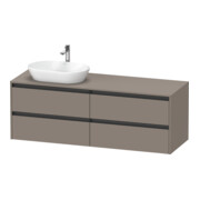 Duravit Waschtischunterschrank Ketho.2 160x55cm, B li, bas. ma, 4 Schub., wandhängend