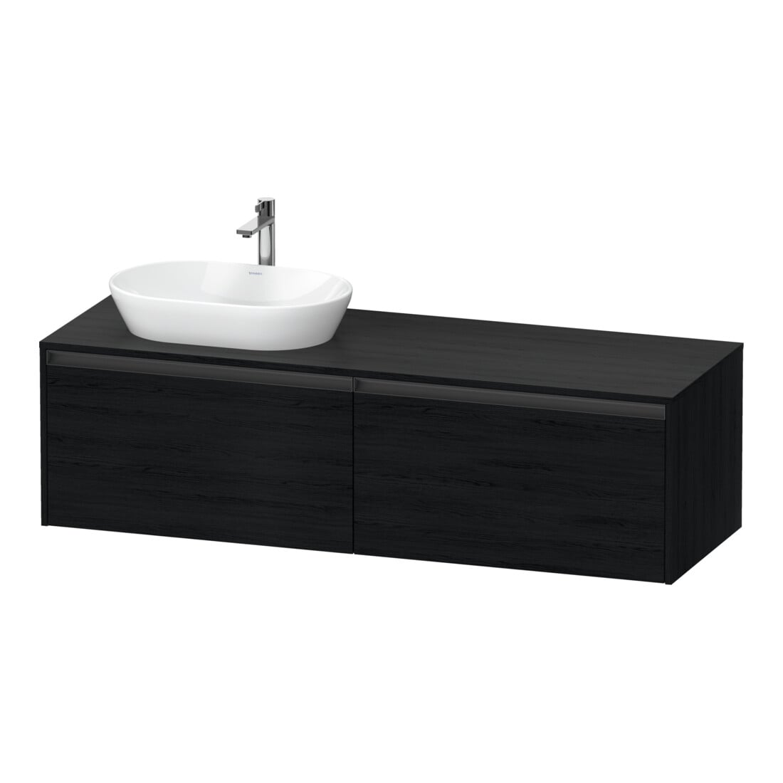 Duravit Waschtischunterschrank Ketho.2 160x55cm, B li, Ei sw, 2 Ausz., wandhängend