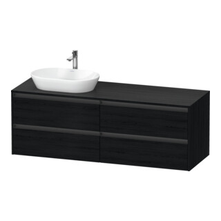 Duravit Waschtischunterschrank Ketho.2 160x55cm, B li, Ei sw, 4 Schub., wandhängend