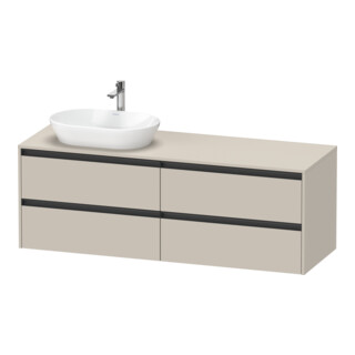 Duravit Waschtischunterschrank Ketho.2 160x55cm, B li, Tau ma, 4 Schub., wandhängend
