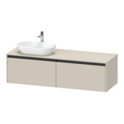 Duravit Waschtischunterschrank Ketho.2 160x55cm, B li, Tau matt, 2 Ausz., wandhängend