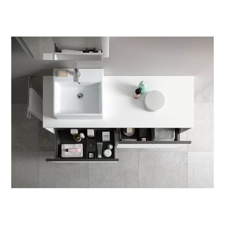 Duravit Waschtischunterschrank Ketho.2 160x55cm, B li, we. hgl, 2 Ausz., wandhängend