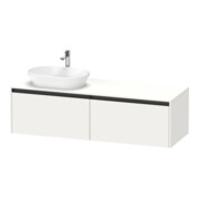Duravit Waschtischunterschrank Ketho.2 160x55cm, B li, we. matt, 2 Ausz., wandhängend